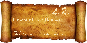 Laczkovits Rikarda névjegykártya